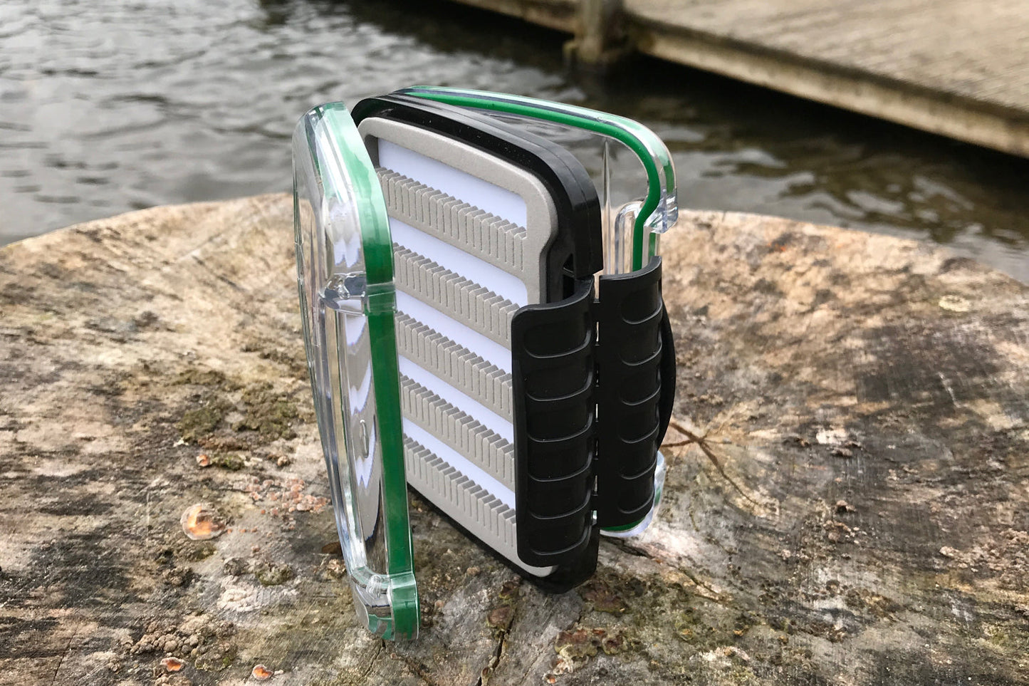Large Pocket Size Woodland Green Double Sided Waterproof Fly Box