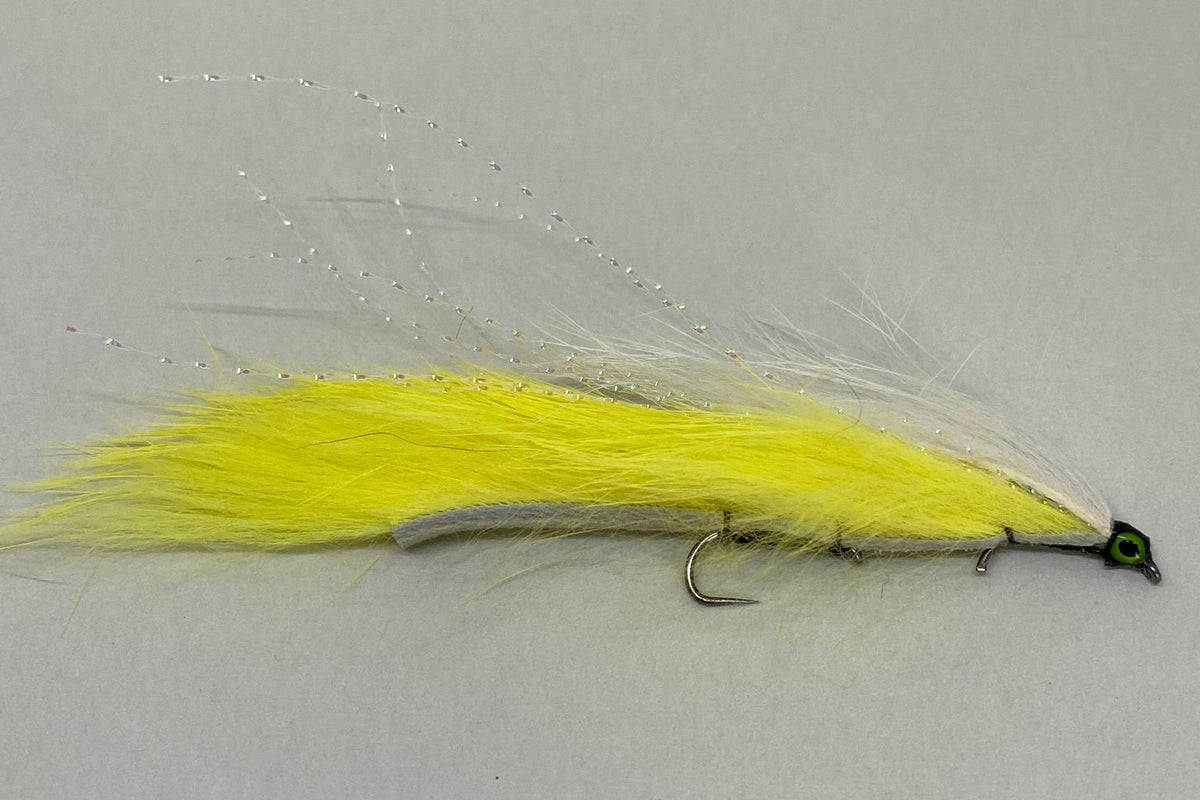 Yellow & White Snake - Single Middle Hook (Barbless) X 1