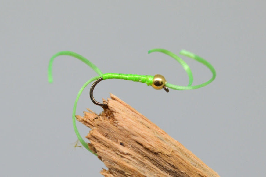 Gold Head Lime Apps Bloodworm X 3 (Barbed Or Barbless)