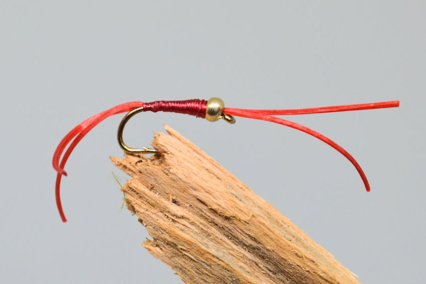 Gold Head Red Apps Bloodworm X 3 (Barbed Or Barbless)