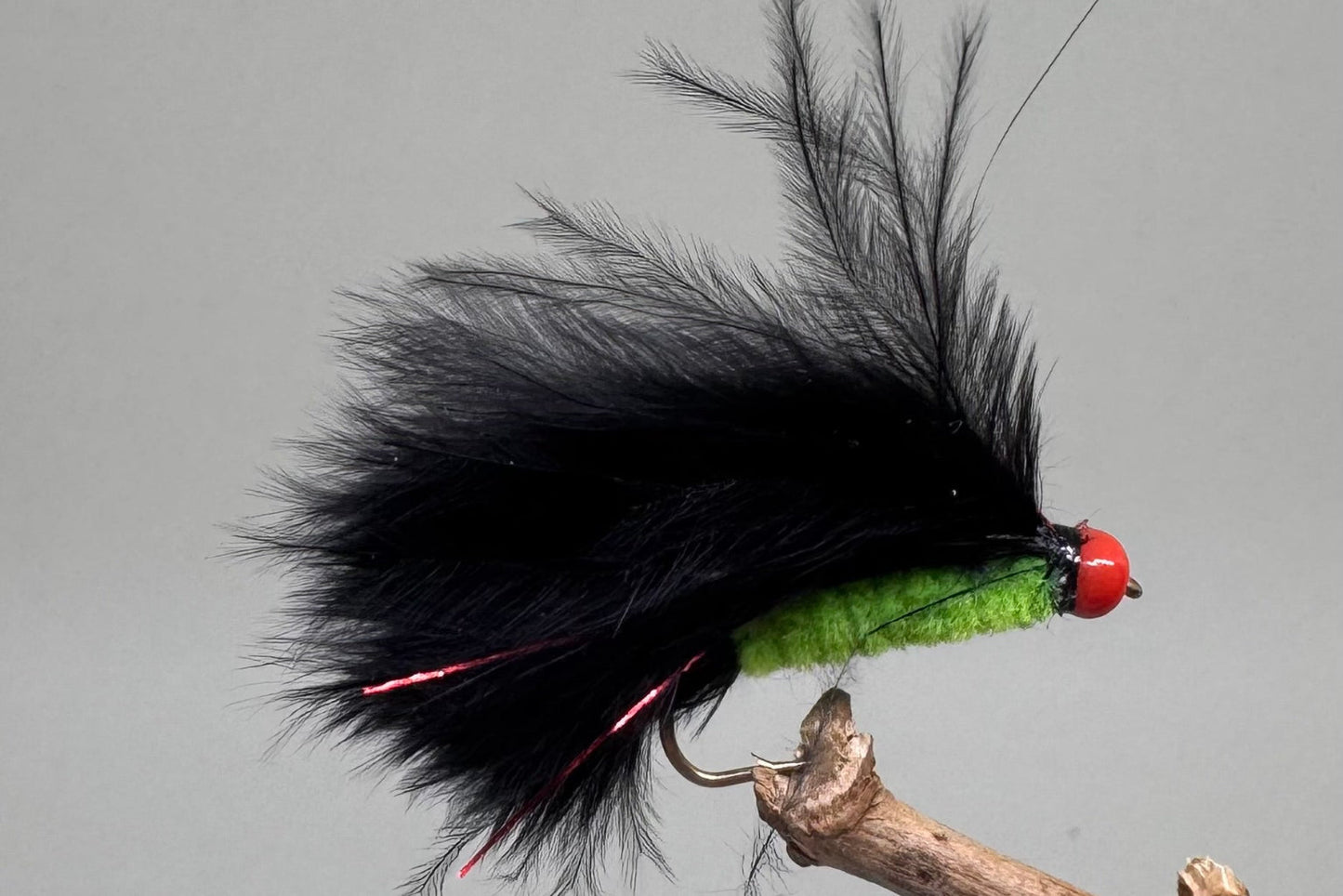 Red Head Black/Green Cats Whisker X 3 (Barbed)