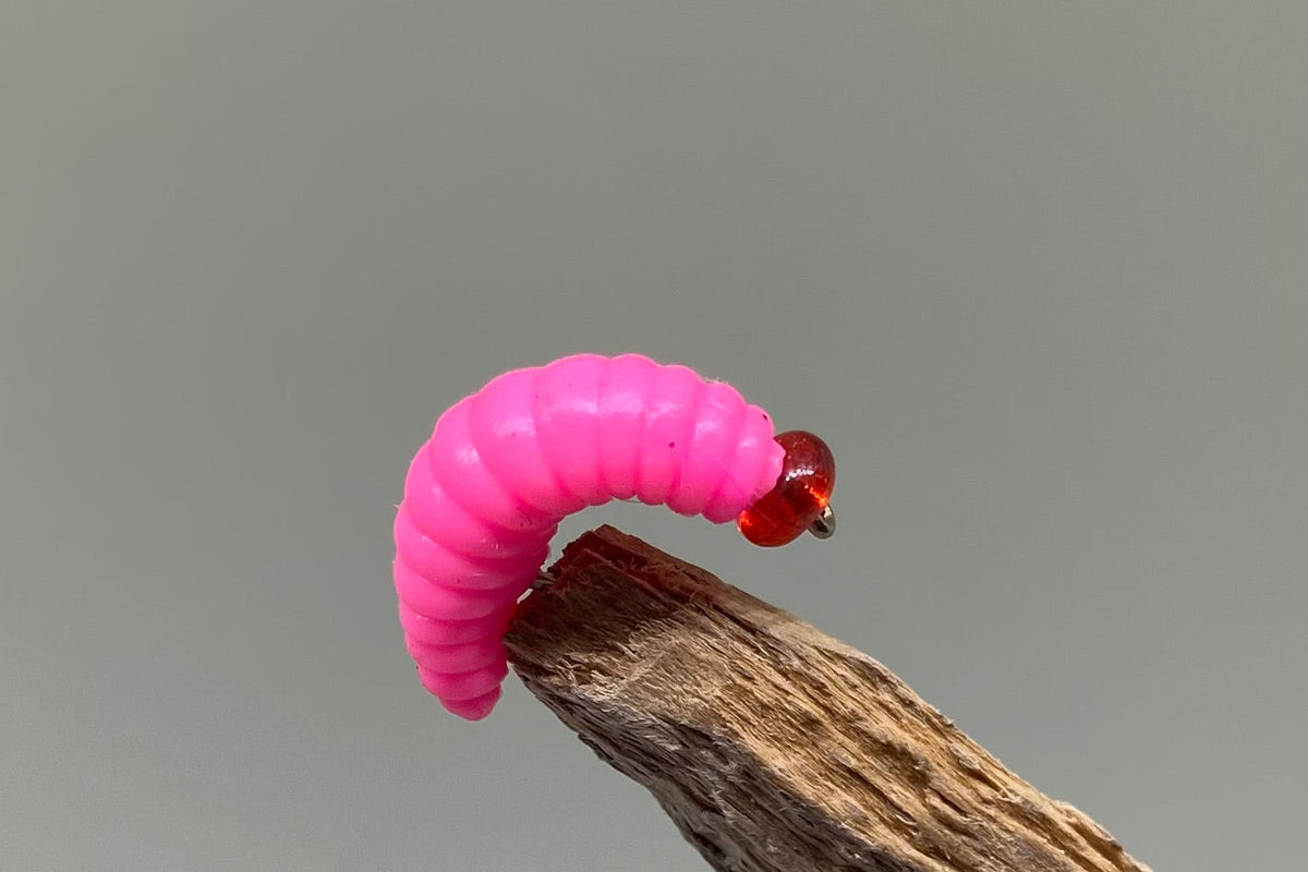 Bright Pink Jelly Maggots X 3 (Barbed)