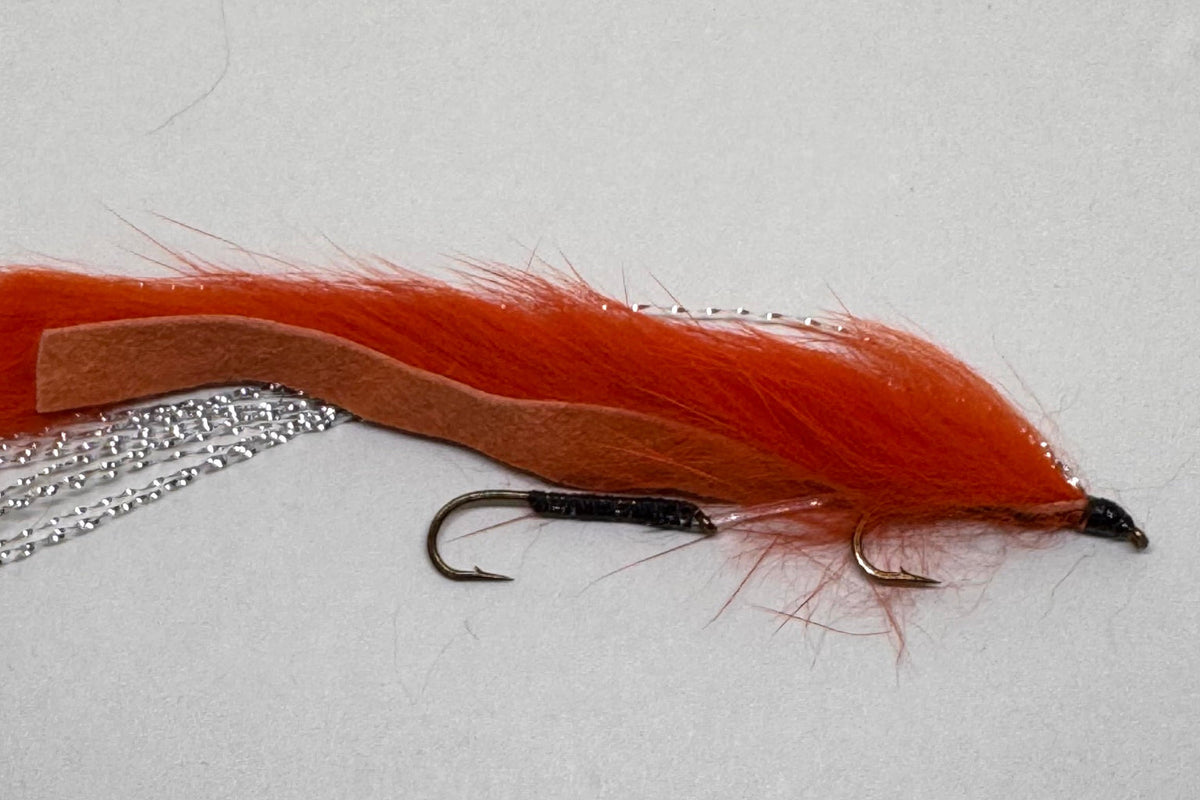 Orange & Silver Snake - Single & Double Hooked (Barbed) X 1