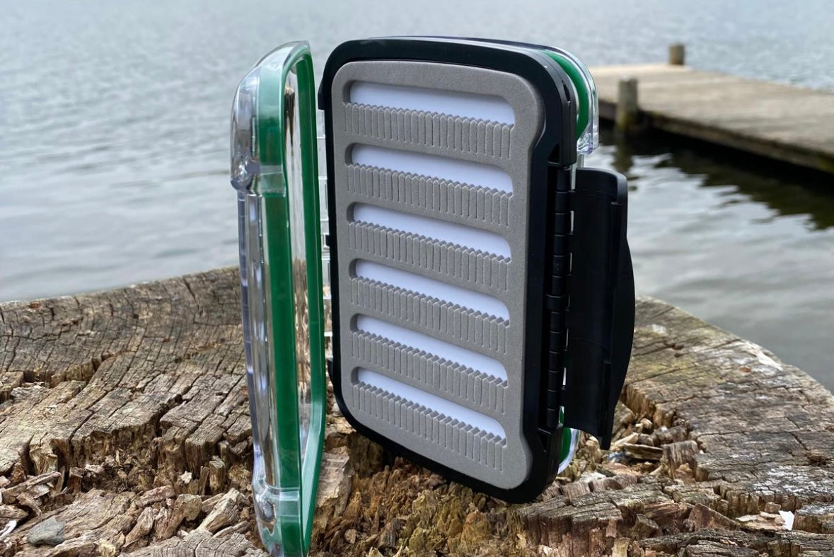 Ex Large Pocket Size Woodland Green Double Sided Waterproof Fly Box