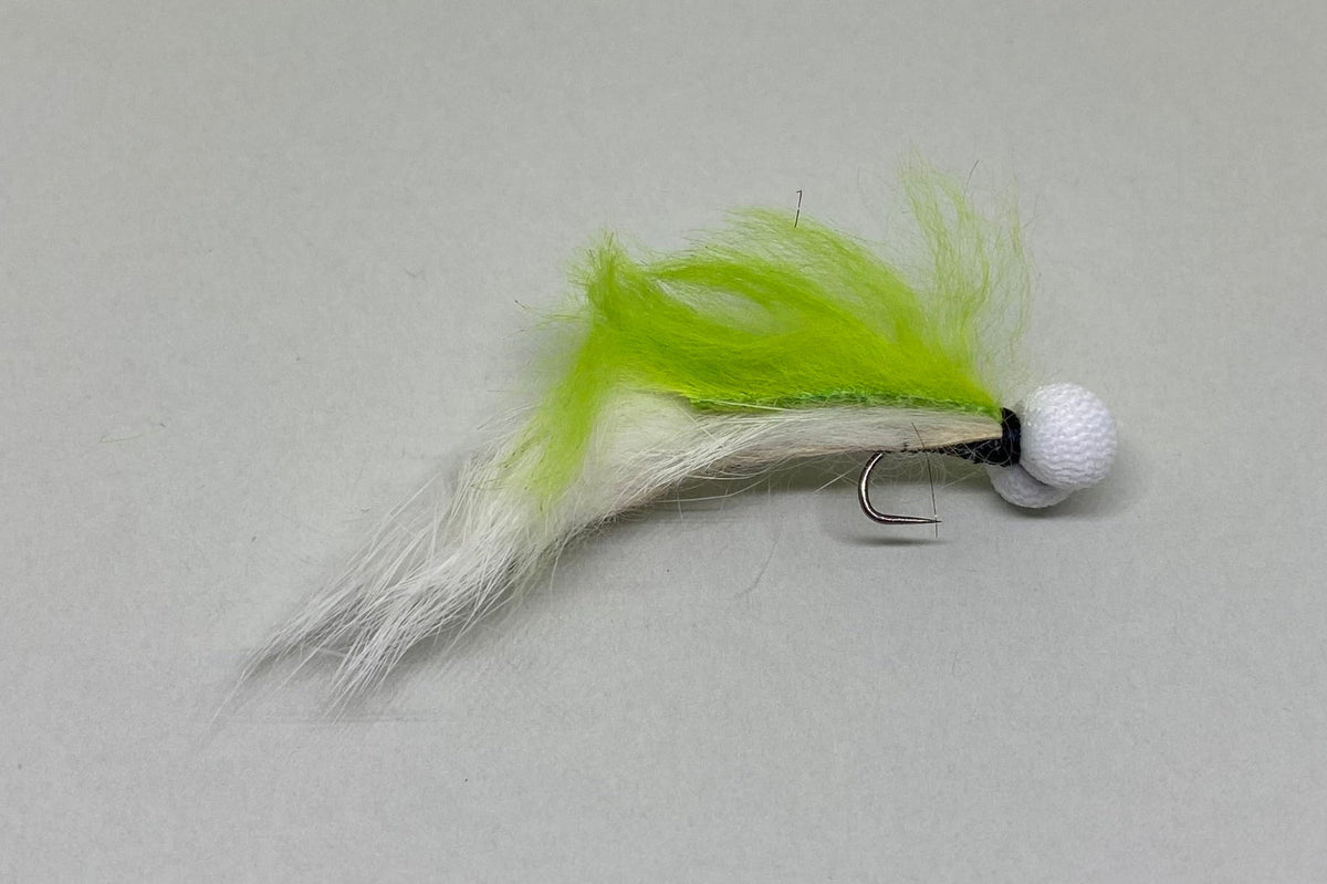 White & Green Booby Snake - Single Hook (Barbless) X 1