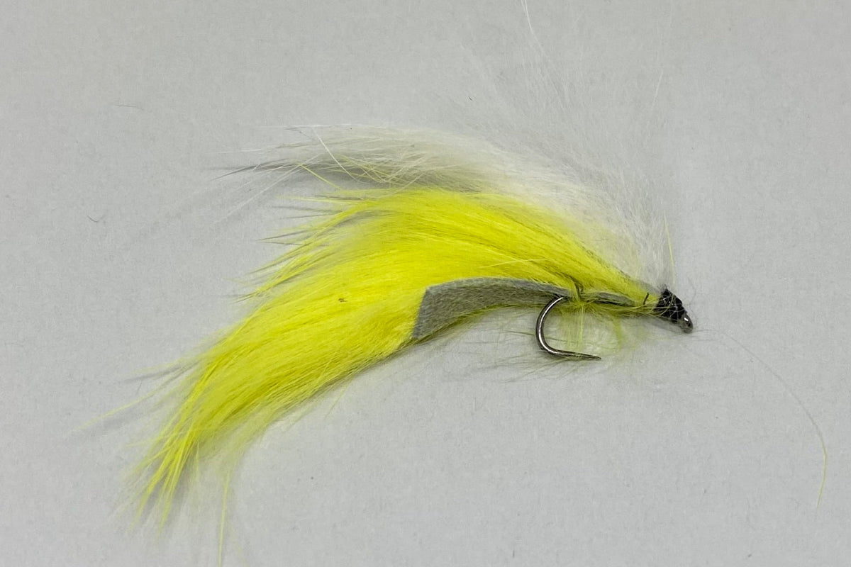 Yellow & White Snake - Single Hook & Long Shank Hook (Barbless) X 1