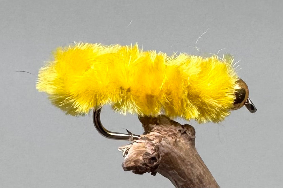 Gold Head Mop Head Yellow X 3 (Barbed)