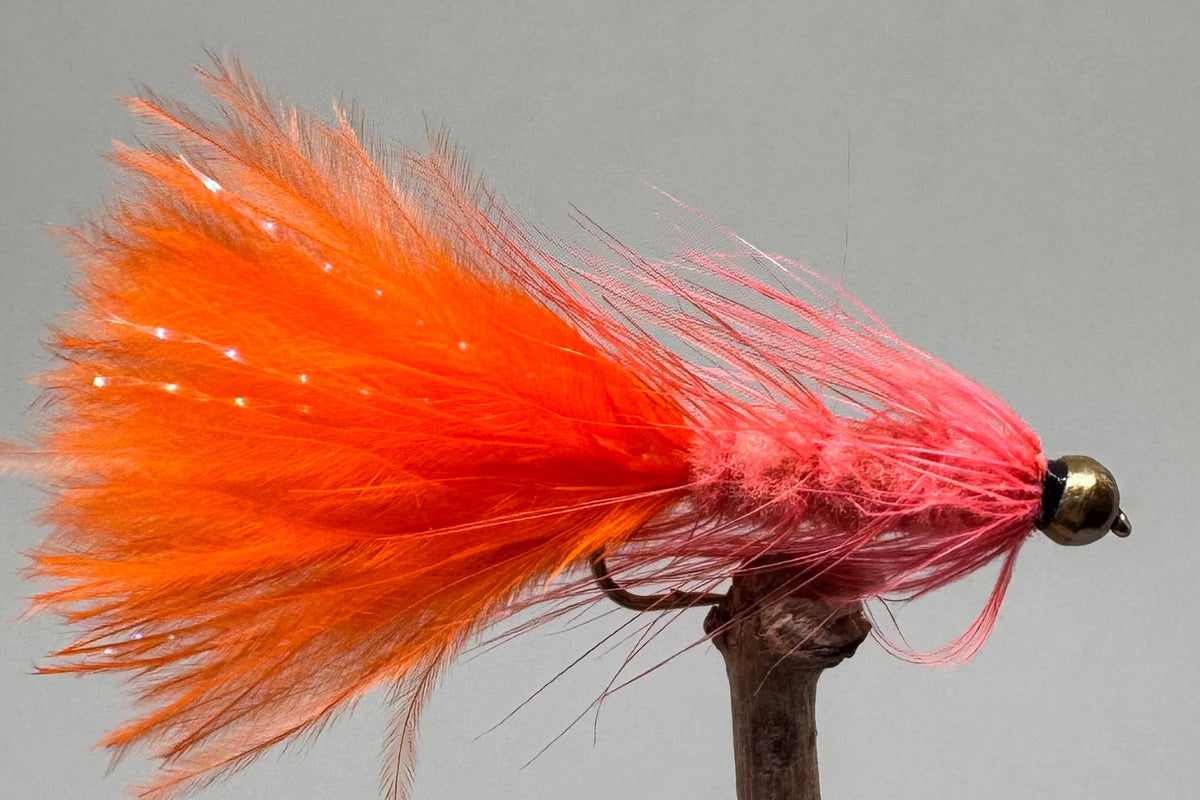 Gold Head Orange Woolly Bugger X 3 (Barbed)