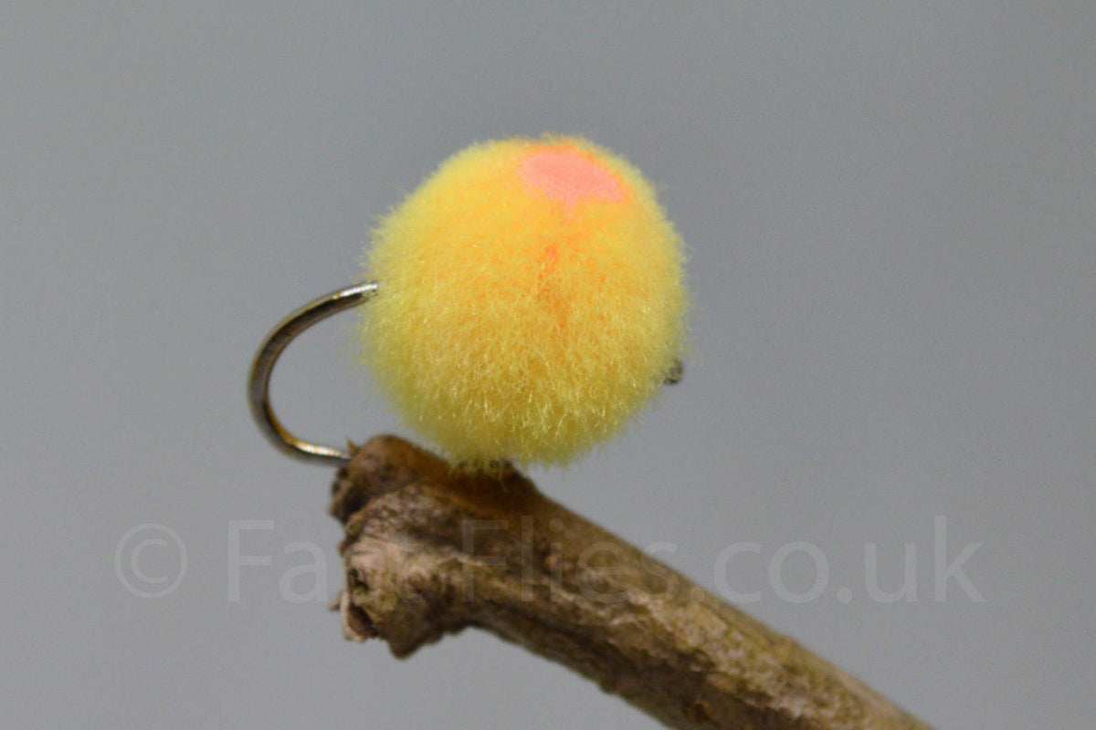 Yellow & Orange Flame Dot Eggs X 3 (Barbed Or Barbless)