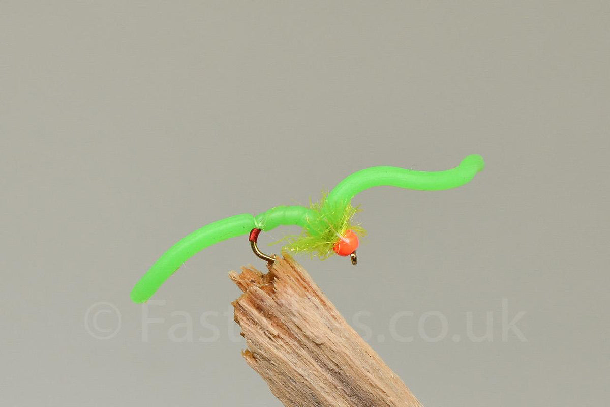 Green Squirmy Worm X 3 (Barbed Or Barbless)