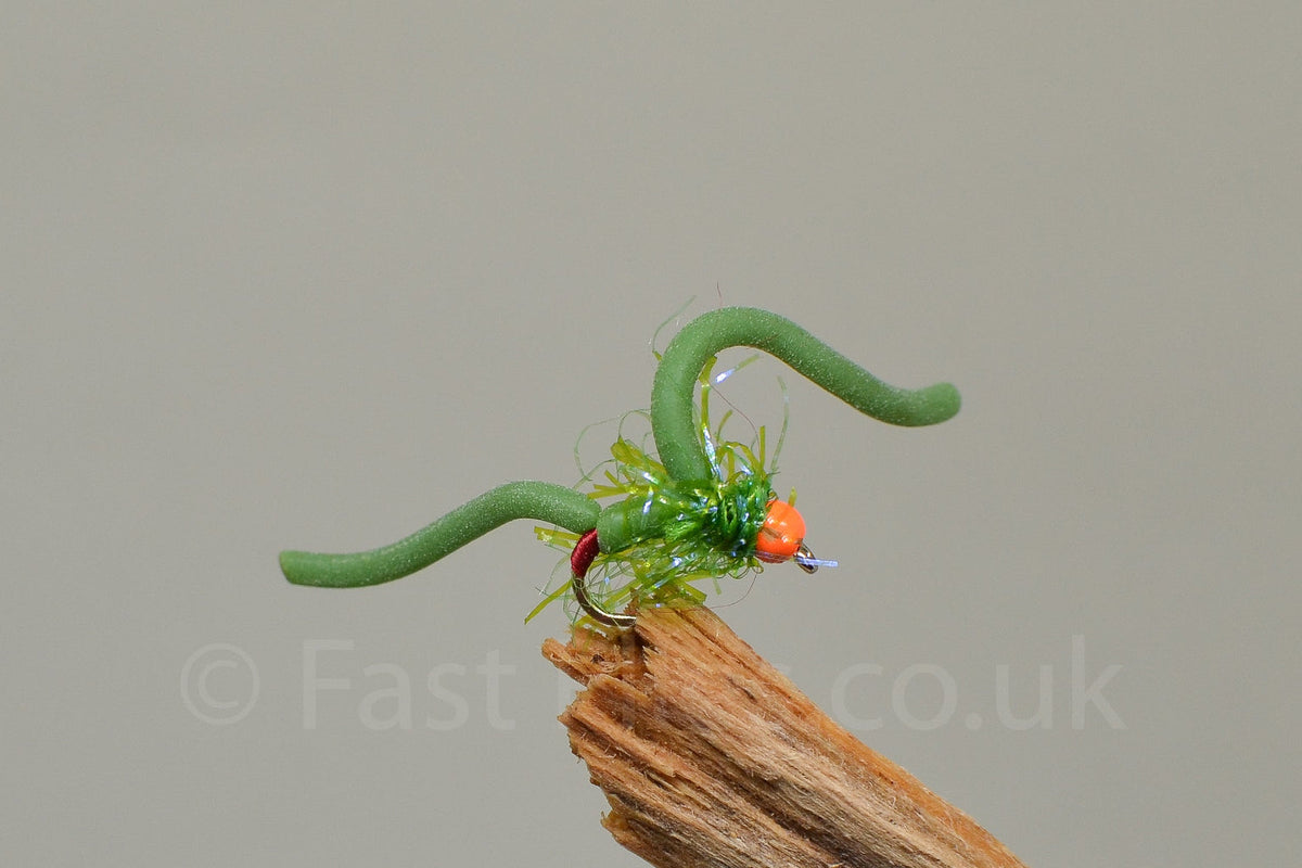 Dark Green Squirmy Worm X 3 (Barbed Or Barbless)