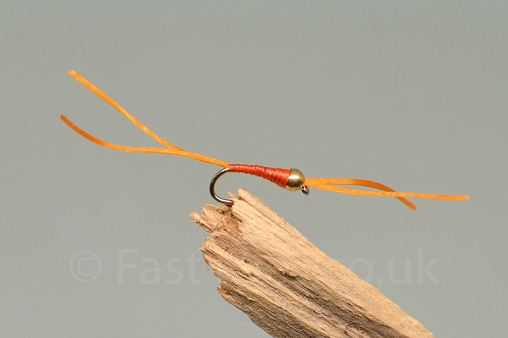 Gold Head Orange Apps Bloodworm X 3 (Barbed)