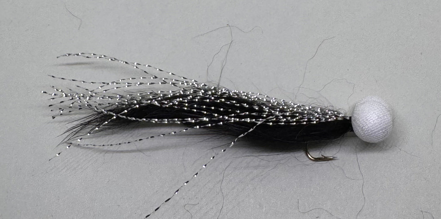 Boobie Black & Silver Snake X 1 - Single Hook / Long Shank (Barbed)