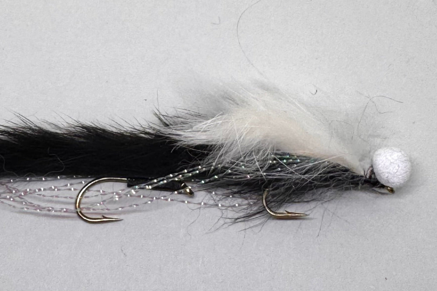 Black & White Boobie Snake X 1 Single Or Double Hook / Long Shank (Barbed)