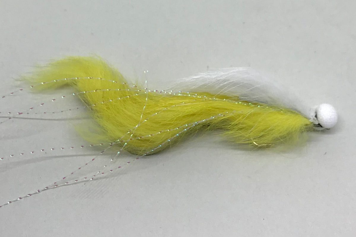 White & Yellow Boobie (Long Shank Double Hook) Snake X 1 (Barbed)