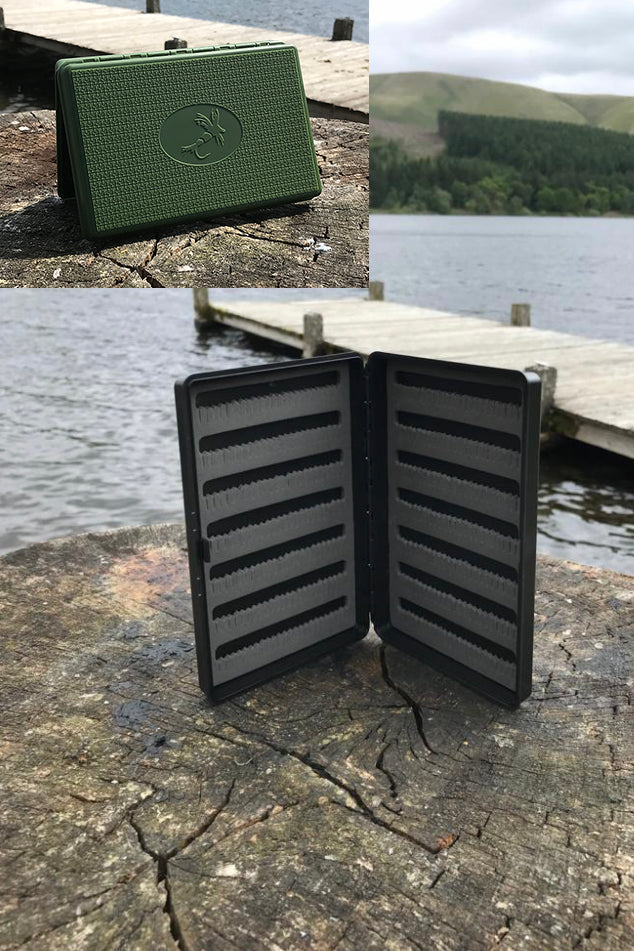  Slim Black Or Green Fly Box