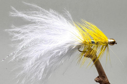  Gold Head Yellow Dancer White Tail X 3 (Barbed & Barbless)