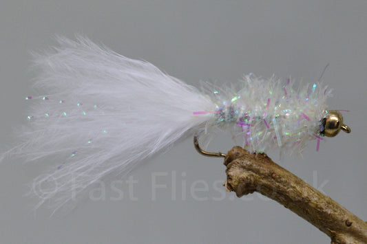  Gold Head White Fritz Woolly Bugger X 3 (Barbed)