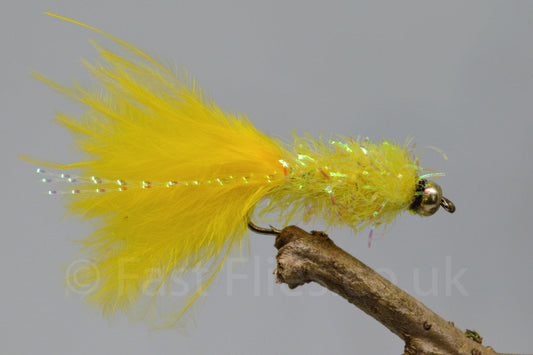  Gold Head Yellow Fritz Woolly Bugger X 3 (Barbed)