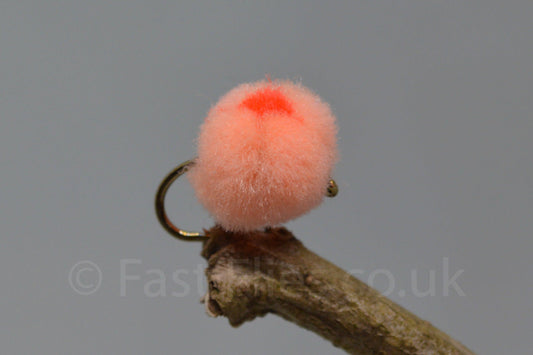  Peach Flame Dot Eggs X 3 (Barbed & Barbless)