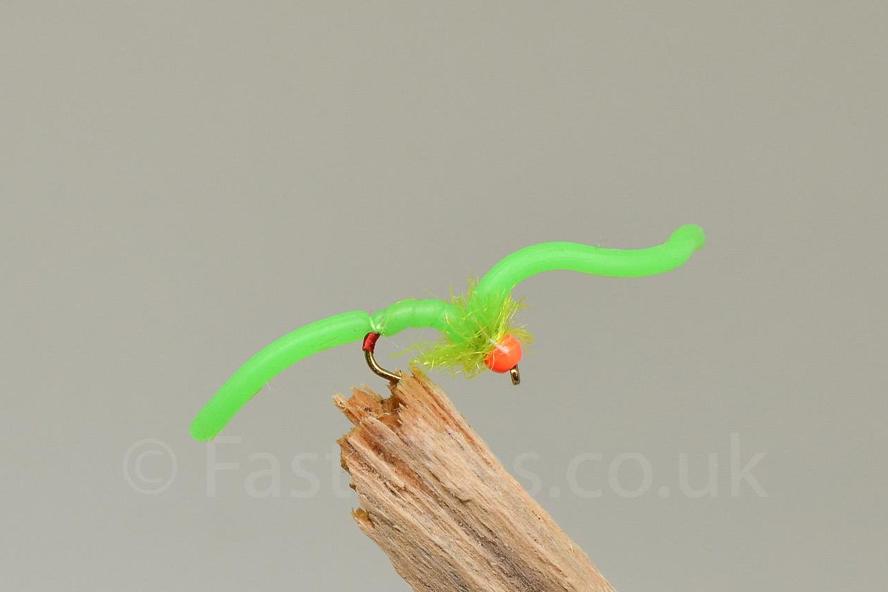  Green Squirmy Worm X 3 (Barbed Or Barbless)
