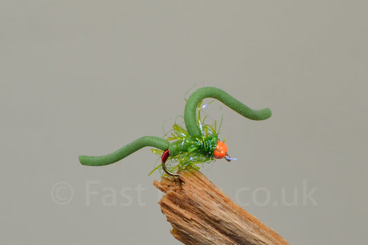  Dark Green Squirmy Worm X 3 (Barbed Or Barbless)